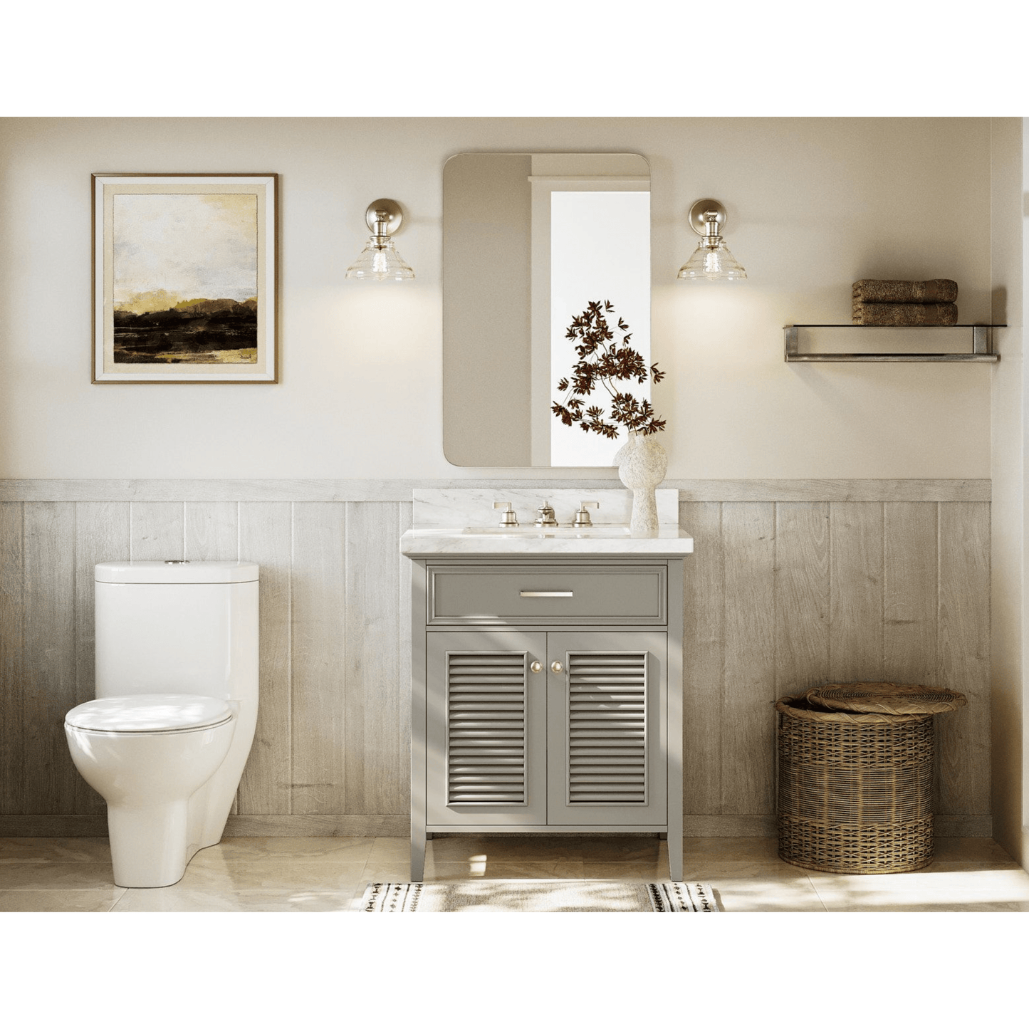 Ariel Kensington 31" Traditional Grey Single Sink Vanity