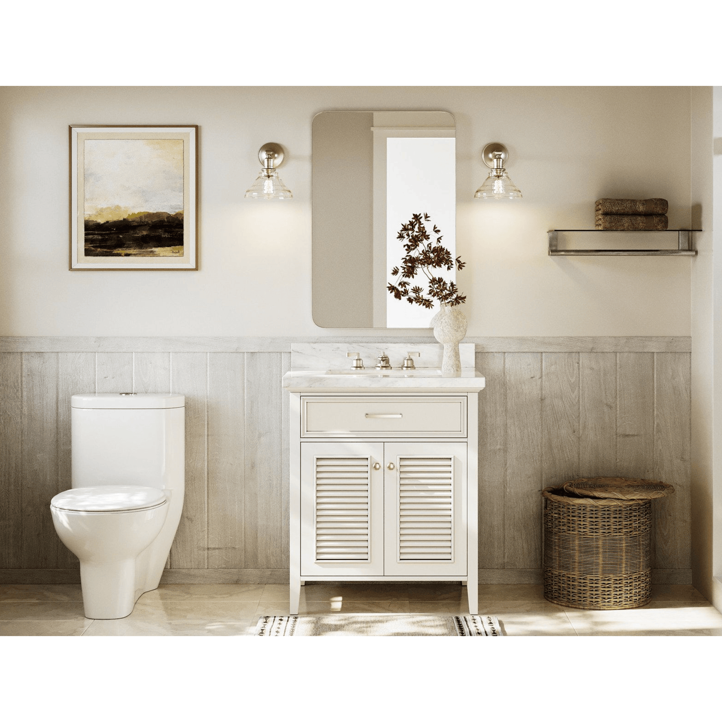 Ariel Kensington 31" Traditional White Single Sink Vanity