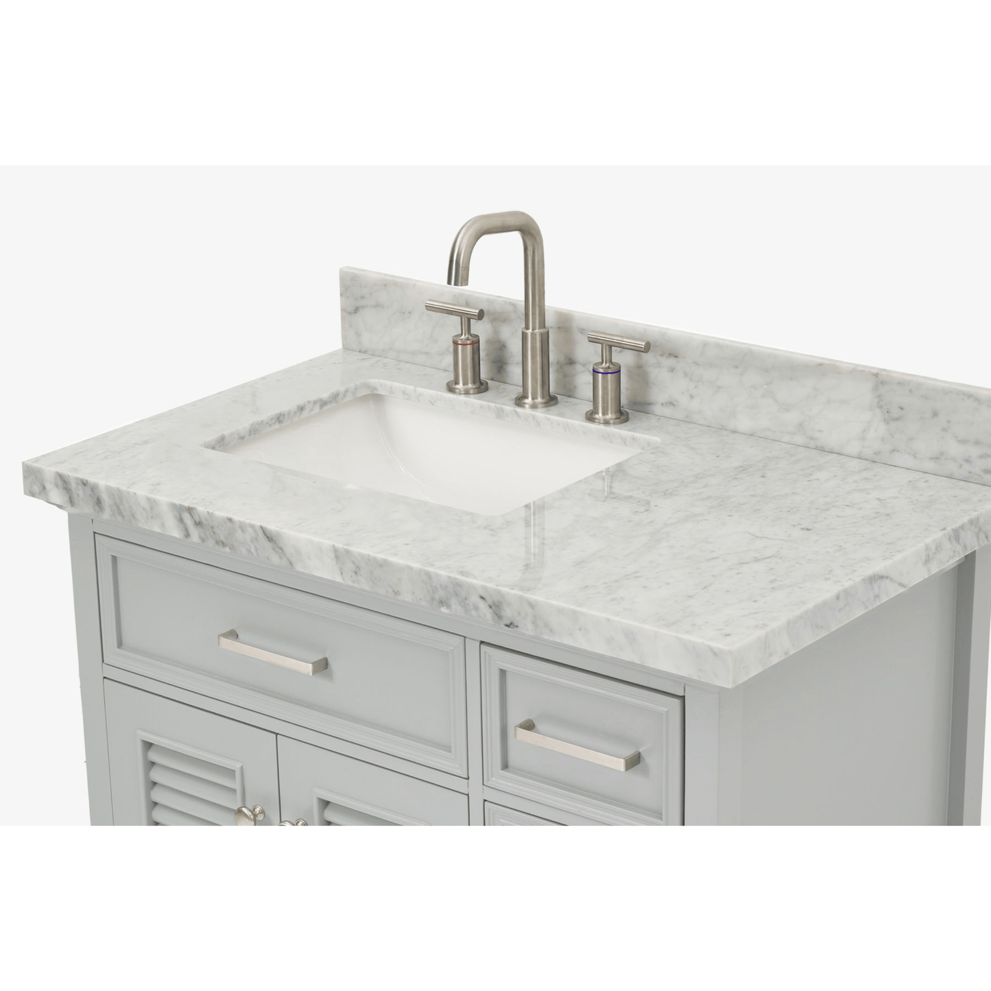 Ariel Kensington 37" Traditional Grey Left Offset Single Sink Vanity