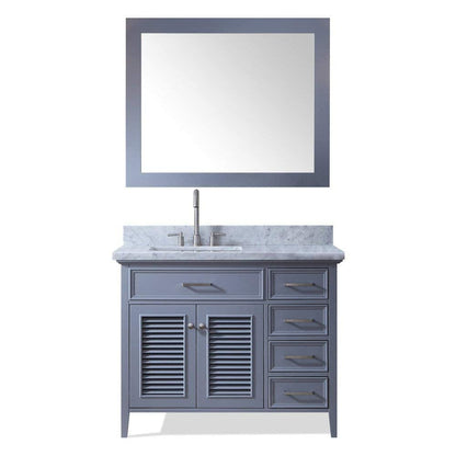 43" Left Offset Single Sink Vanity Set In Grey 