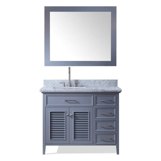 43" Left Offset Single Sink Vanity Set In Grey 