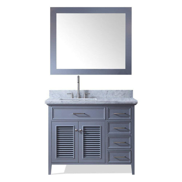 43 Left Offset Single Sink Vanity Set In Grey 