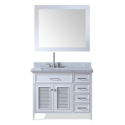 43" Left Offset Single Sink Vanity Set In White 