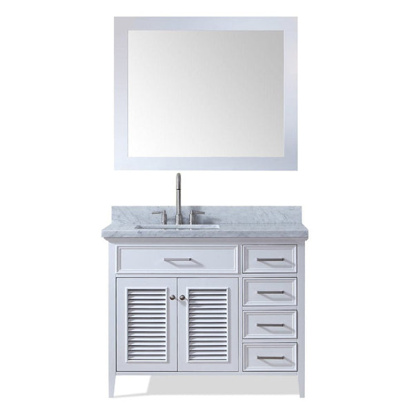 43 Left Offset Single Sink Vanity Set In White 