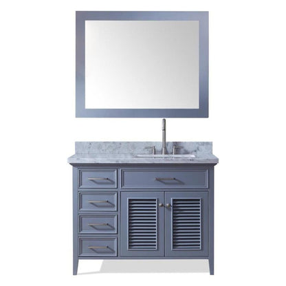 43" Right Offset Single Sink Vanity Set In Grey 