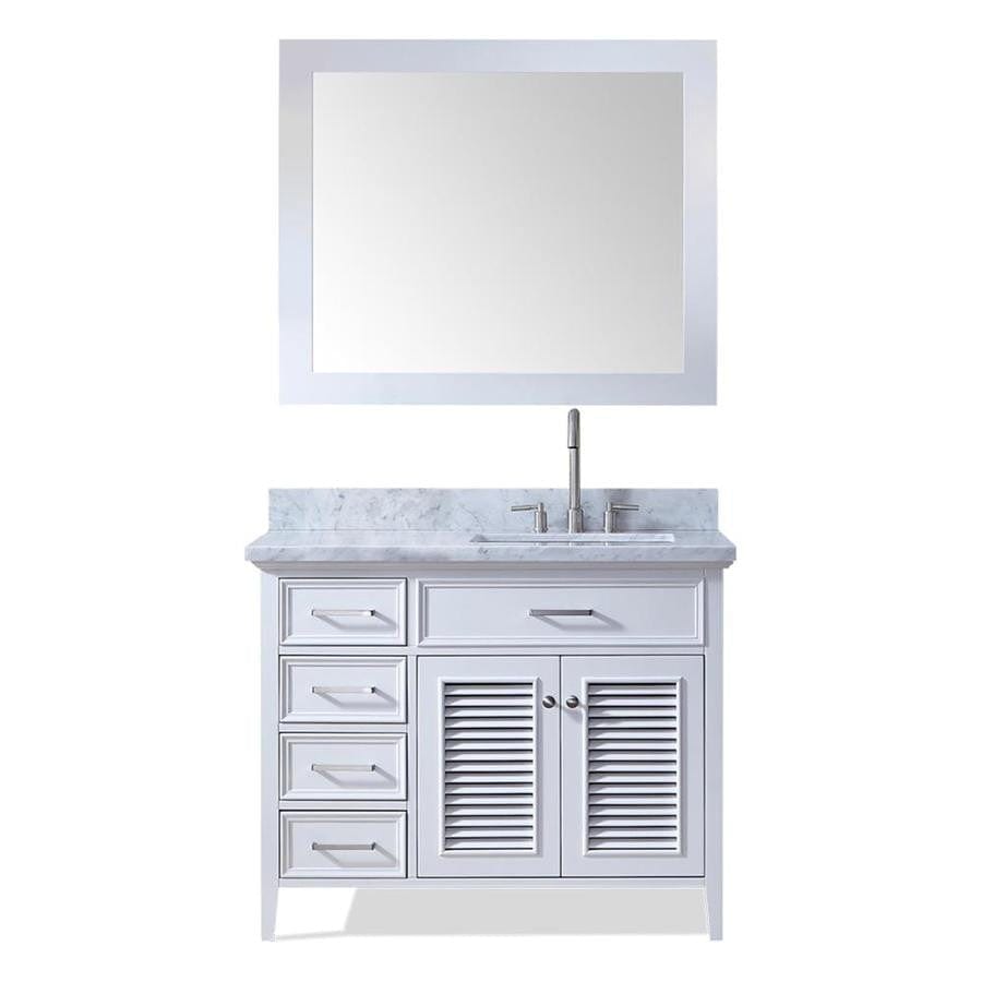 43" Right Offset Single Sink Vanity Set In White 