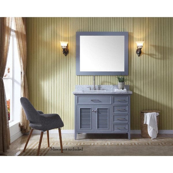 Ariel Kensington 43" Traditional Grey Left Offset Single Sink Vanity