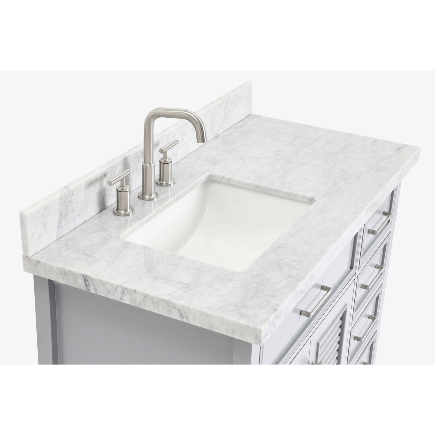 Ariel Kensington 43" Traditional Grey Left Offset Single Sink Vanity