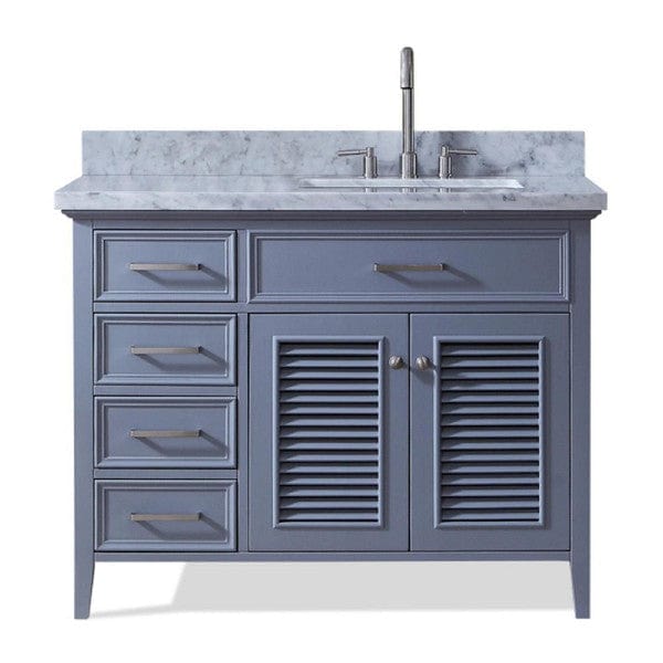 Ariel Kensington 43" Traditional Grey Right Offset Single Sink Vanity