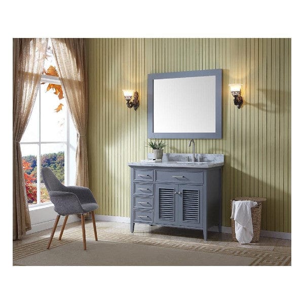 Ariel Kensington 43" Traditional Grey Right Offset Single Sink Vanity