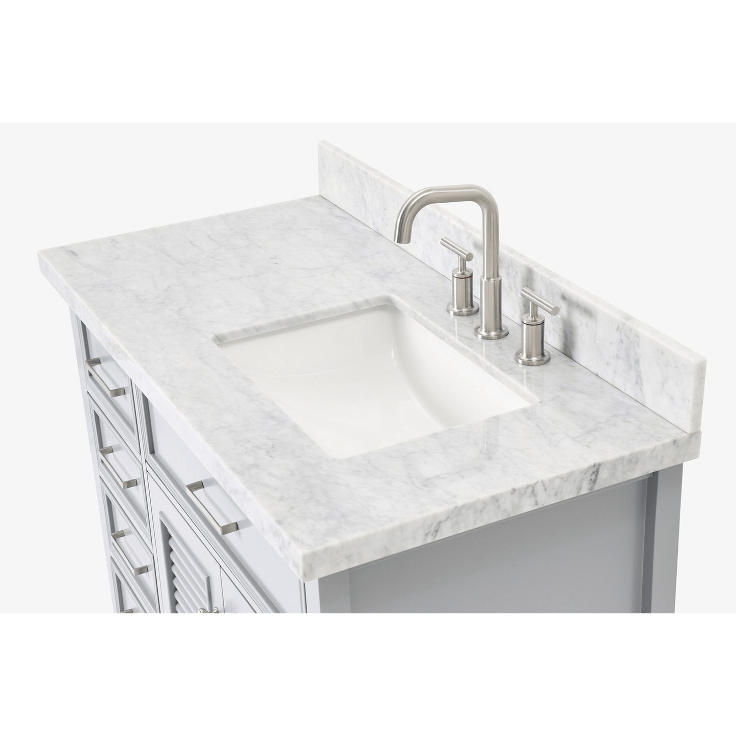 Ariel Kensington 43" Traditional Grey Right Offset Single Sink Vanity