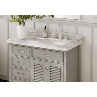 Ariel Kensington 43" Traditional Grey Right Offset Single Sink Vanity