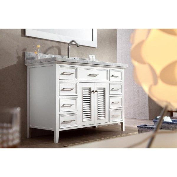 Ariel Kensington 49" Traditional White Single Sink Vanity