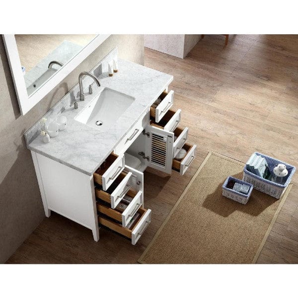 Ariel Kensington 49" Traditional White Single Sink Vanity