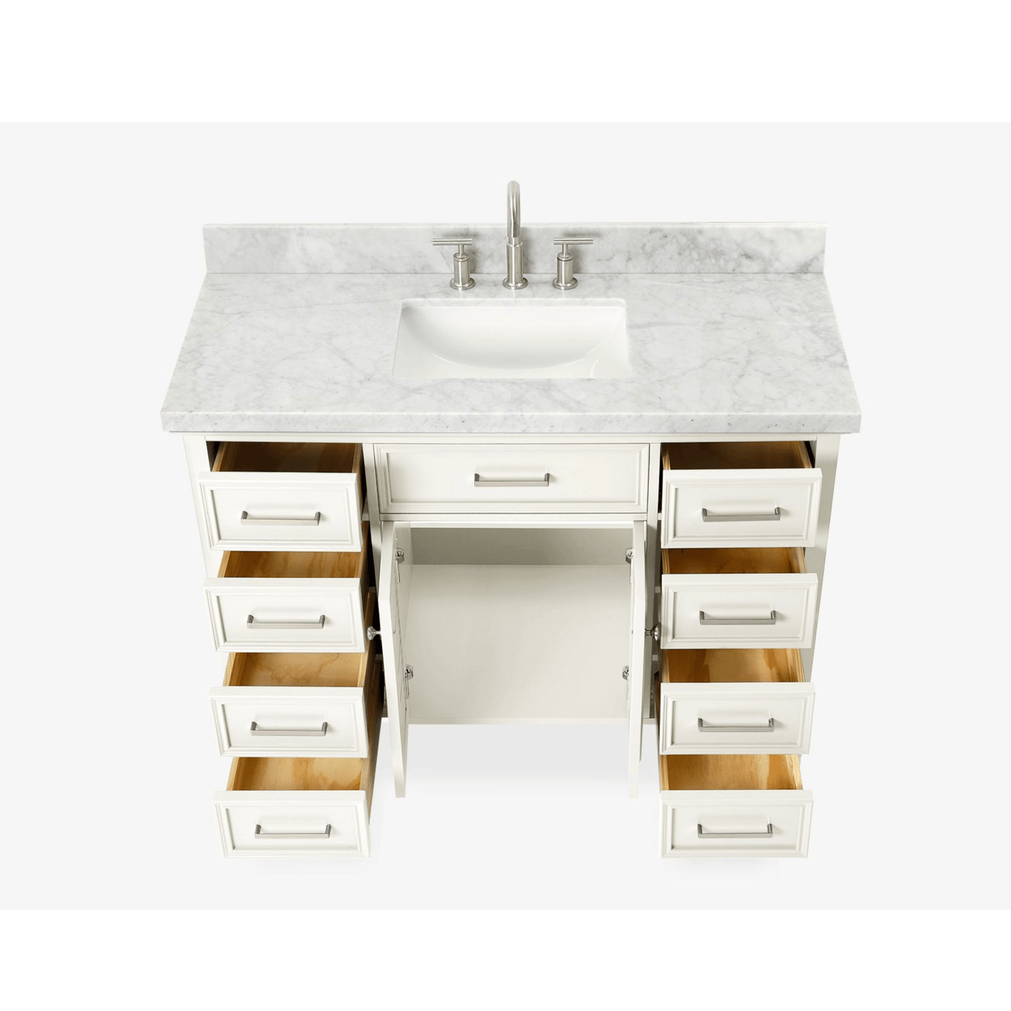 Ariel Kensington 49" Traditional White Single Sink Vanity