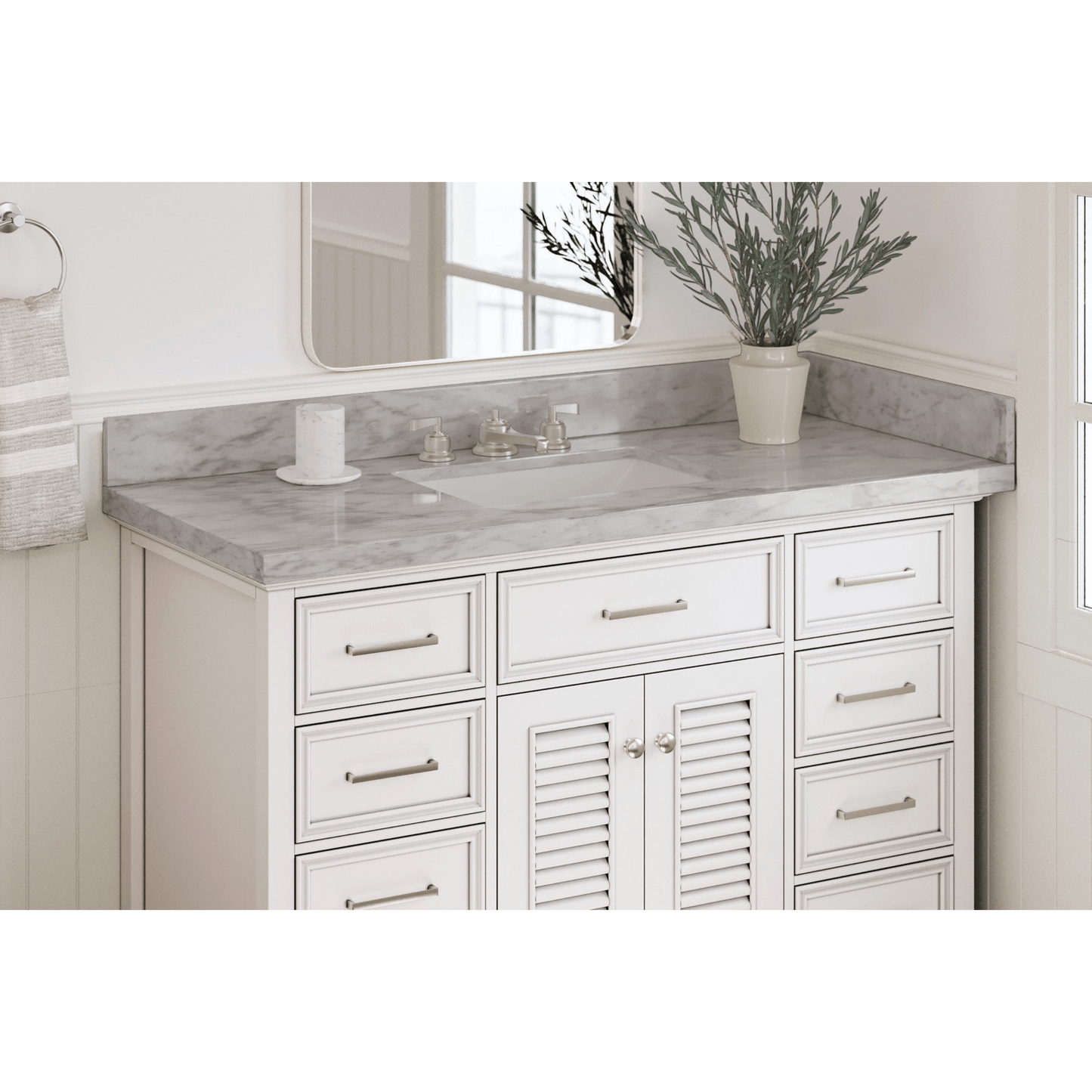 Ariel Kensington 49" Traditional White Single Sink Vanity