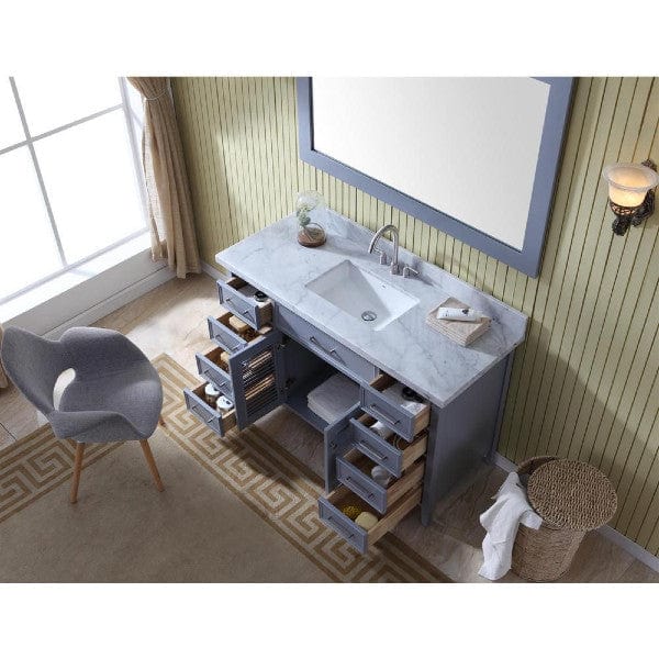 Ariel Kensington 55" Traditional Grey  Single Sink Vanity