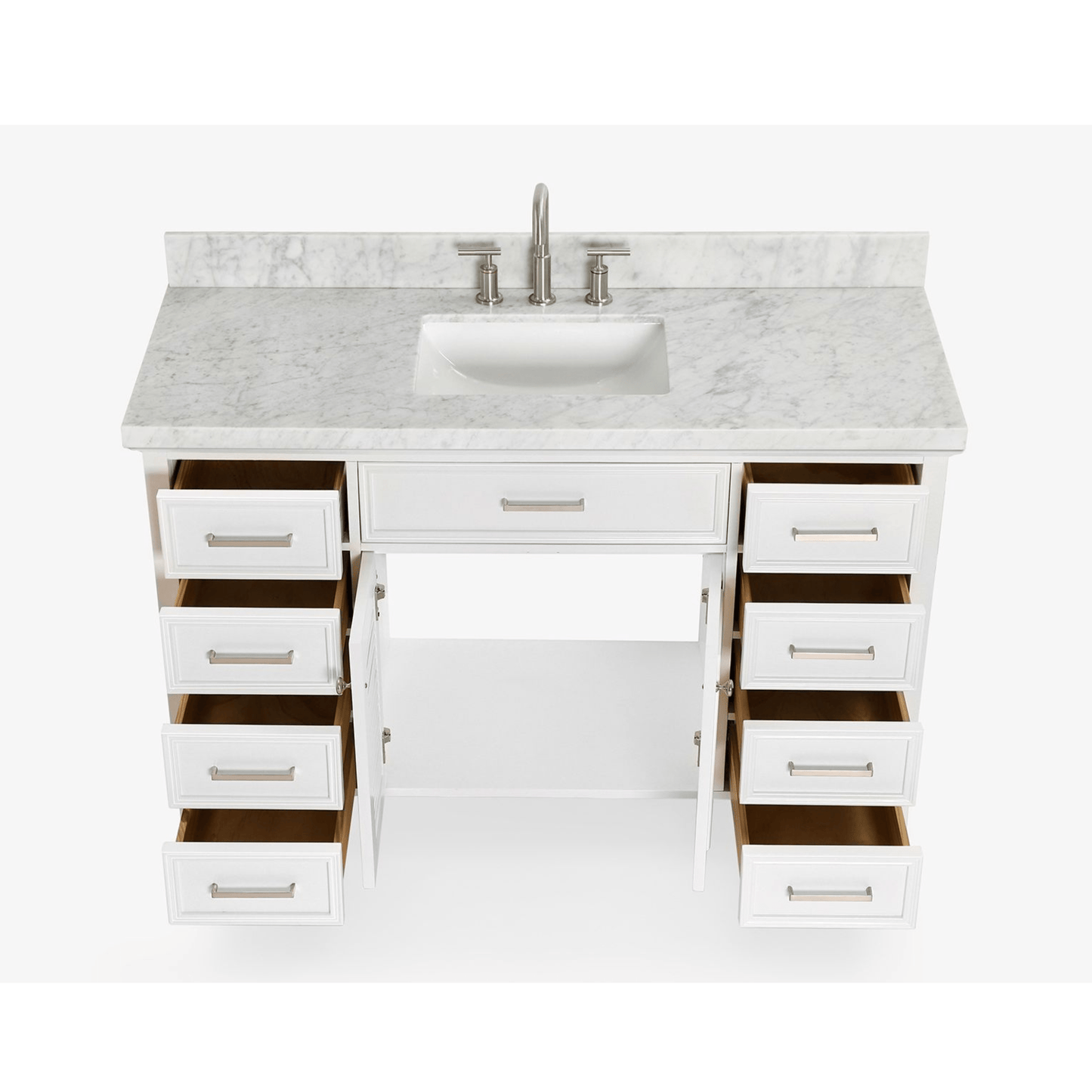 Ariel Kensington 55" Traditional White Single Sink Vanity