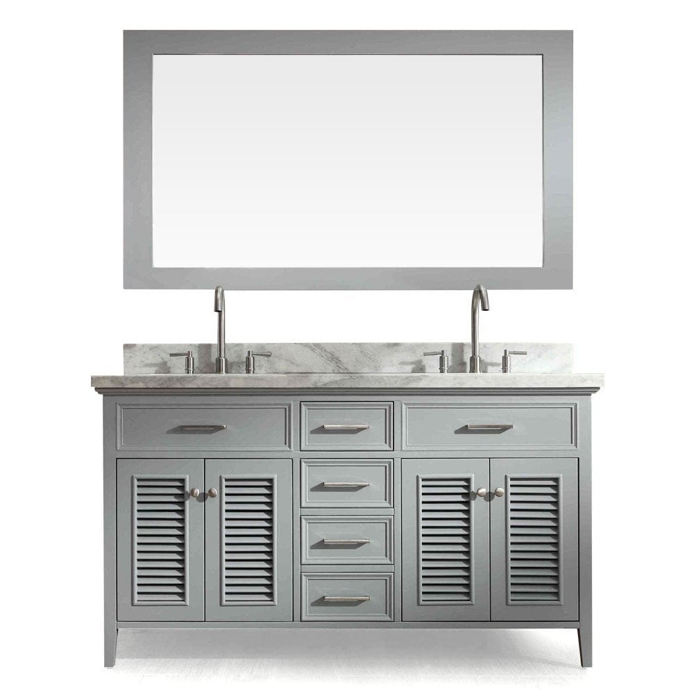 ARIEL Kensington 61" Double Sink Vanity Set in Grey (D061D-GRY)