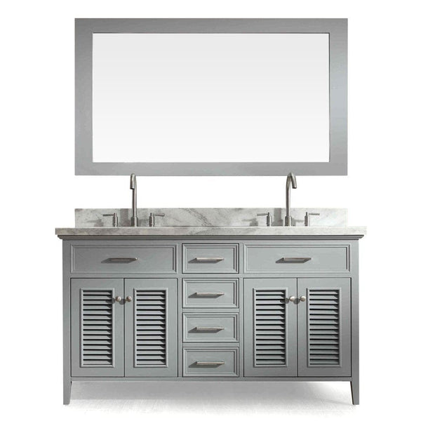 ARIEL Kensington 61 Double Sink Vanity Set in Grey (D061D-GRY)