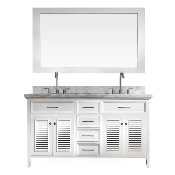 ARIEL Kensington 61 Double Sink Vanity Set in White (D061D-WHT)