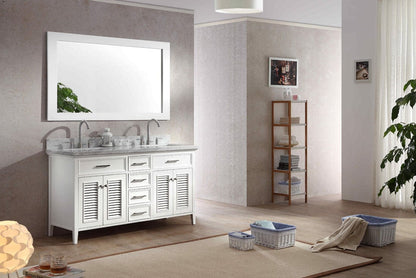 Ariel Kensington 61 Double Sink Vanity Set in White