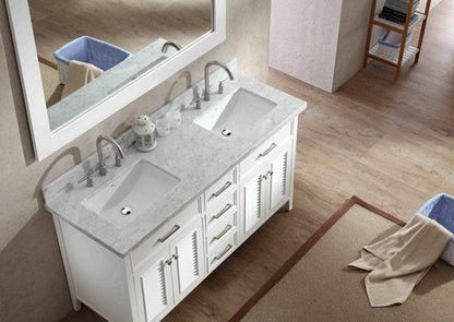 Ariel Kensington 61 Double Sink Vanity Set in White