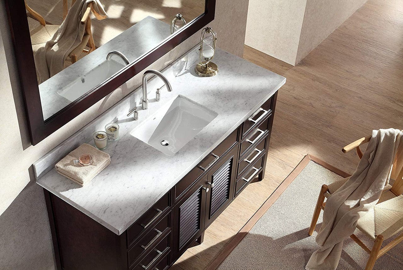 Ariel Kensington 61 Single Sink Vanity Set In Espresso