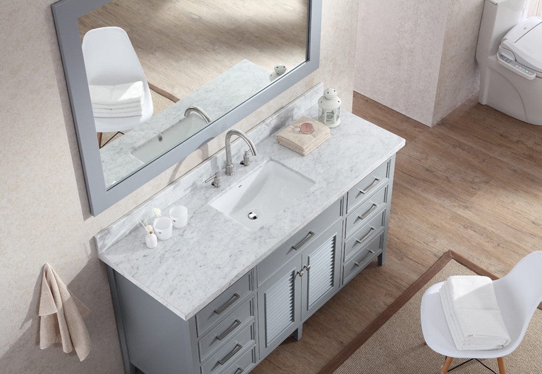 Ariel Kensington 61 Single Sink Vanity Set in Grey