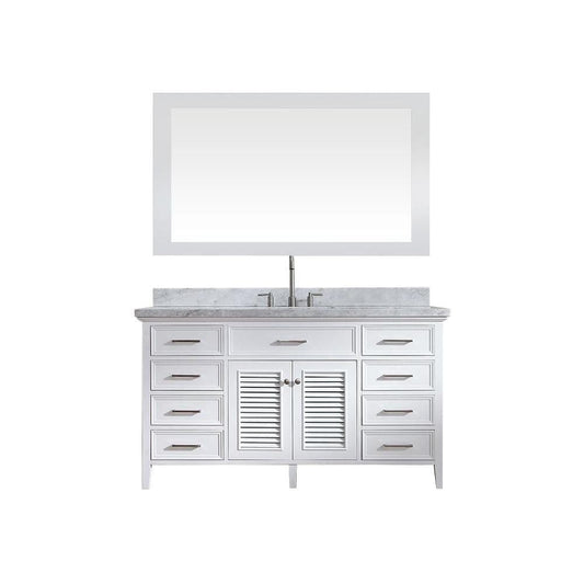 ARIEL Kensington 61" Single Sink Vanity Set in White (D061S-WHT)