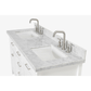 Ariel Kensington 61" Traditional White Double Sink Vanity