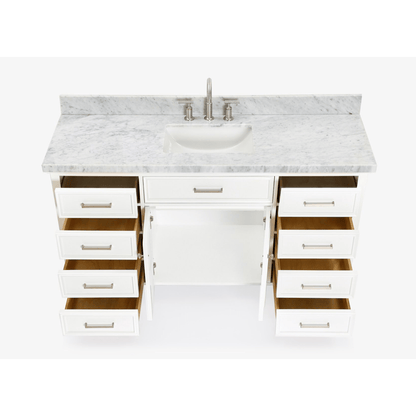 Ariel Kensington 61" Traditional White Single Sink Vanity