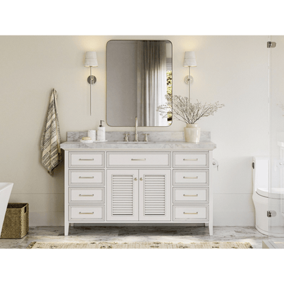 Ariel Kensington 61" Traditional White Single Sink Vanity