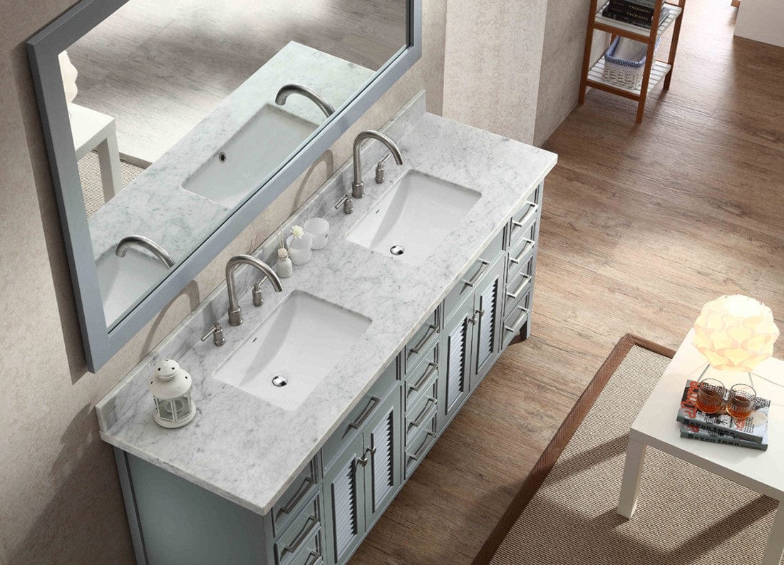 Ariel Kensington 73 Double Sink Vanity Set in Grey