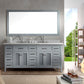 Ariel Kensington 73 Double Sink Vanity Set in Grey