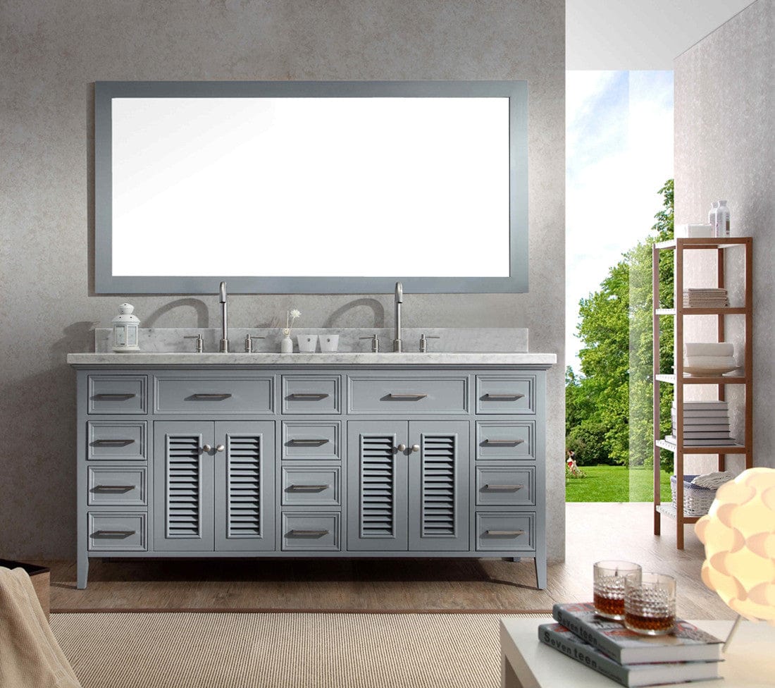 Ariel Kensington 73 Double Sink Vanity Set in Grey