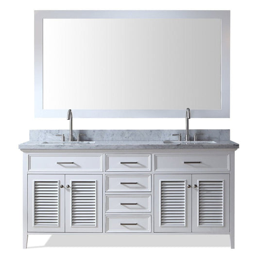 73" Double Sink Vanity Set In White II