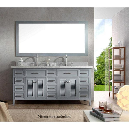 Ariel Kensington 73" Traditional Grey Double Sink Vanity