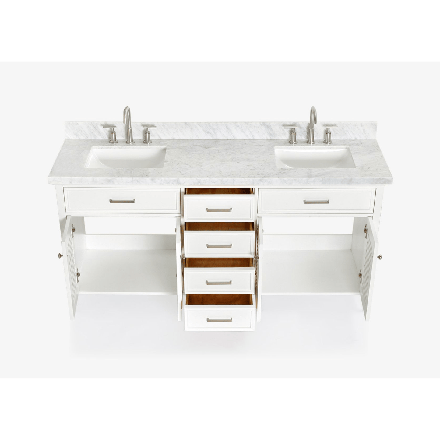 Ariel Kensington 73" Traditional White Double Sink Vanity