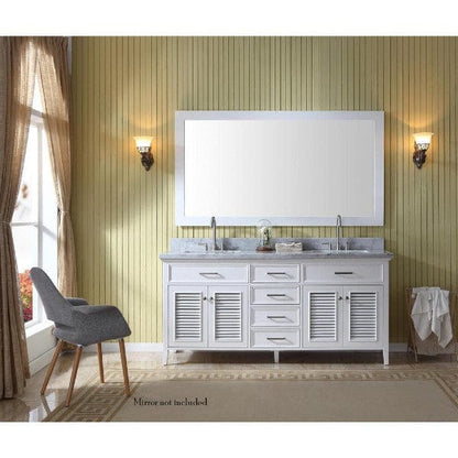 Ariel Kensington 73" Traditional White Double Sink Vanity II