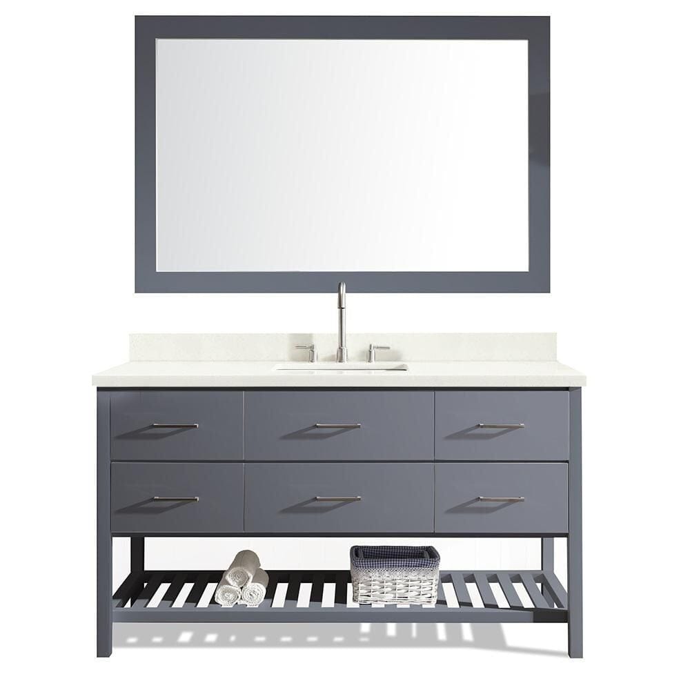 61" Single Sink Vanity Set In Grey