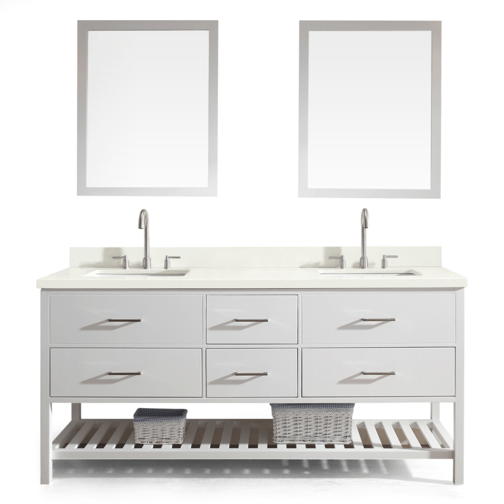 Ariel Shakespeare 73" Double Sink Vanity Set in Grey