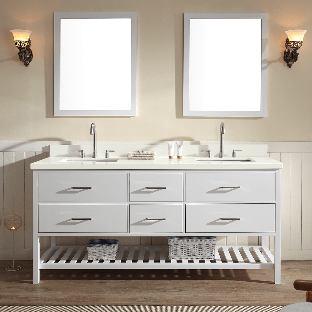 Ariel Shakespeare 73 Double Sink Vanity Set in Grey