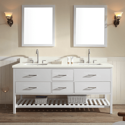 Ariel Shakespeare 73 Double Sink Vanity Set in Grey