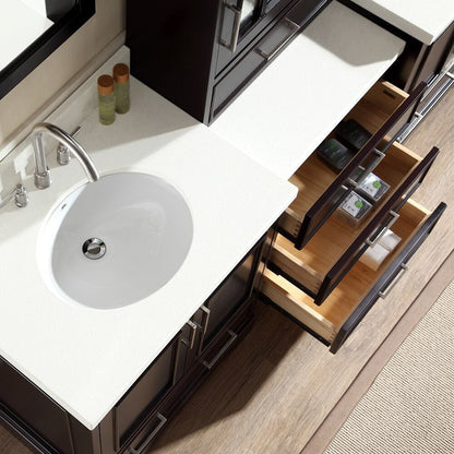 Ariel Stafford 85 Double Sink Vanity Set In Espresso