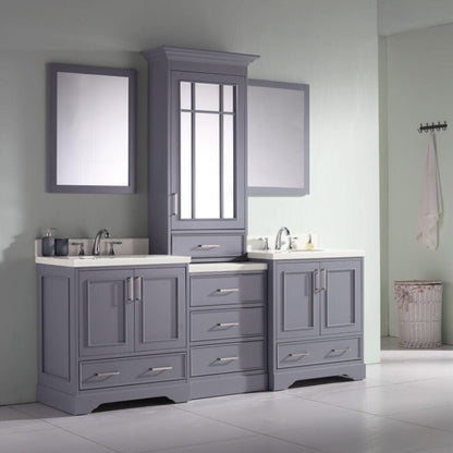 Ariel Stafford 85 Double Sink Vanity Set In Grey