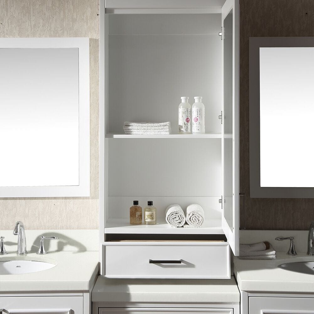 Ariel Stafford 85 Double Sink Vanity Set In White