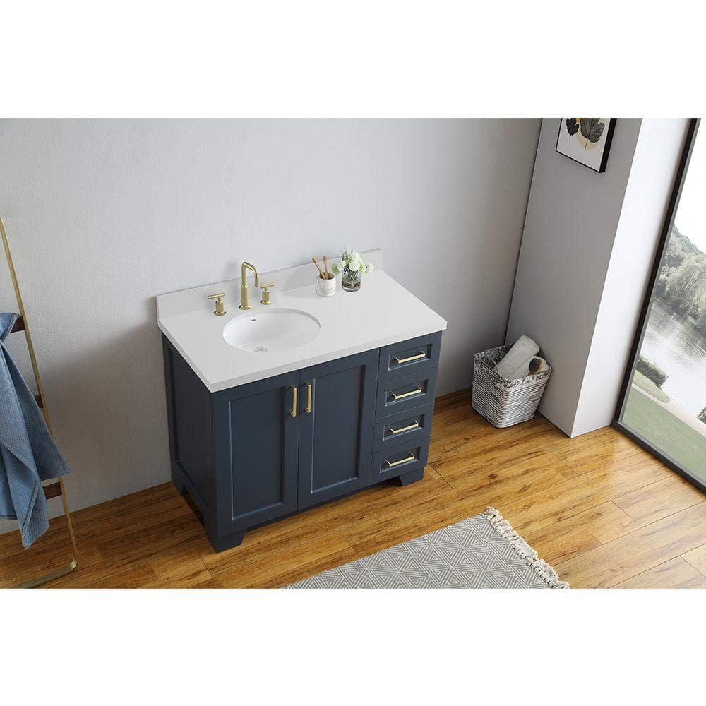 Ariel Taylor 43 Left Offset Single Sink Vanity In Midnight Blue