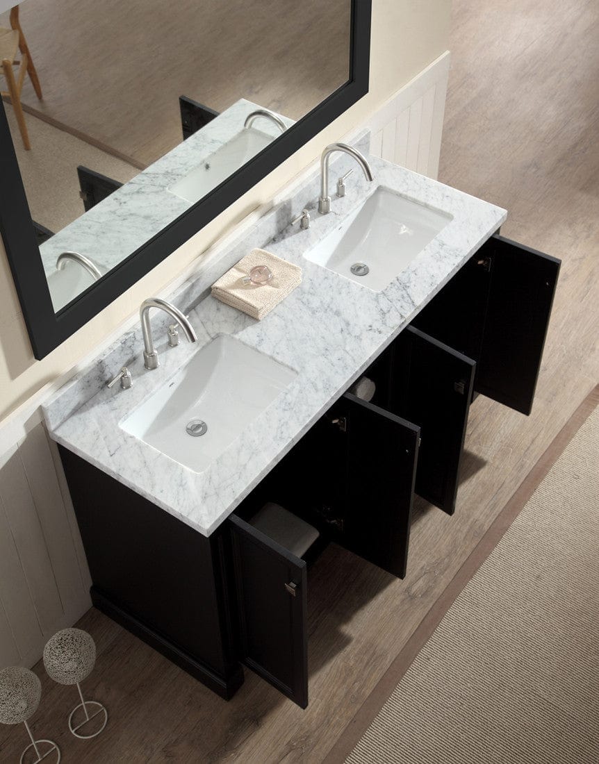Ariel Westwood 61 Double Sink Vanity Set in Black