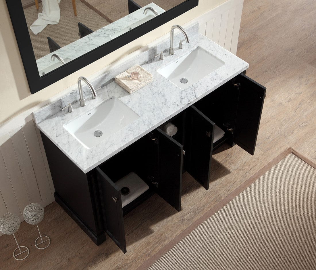 Ariel Westwood 61 Double Sink Vanity Set in Black